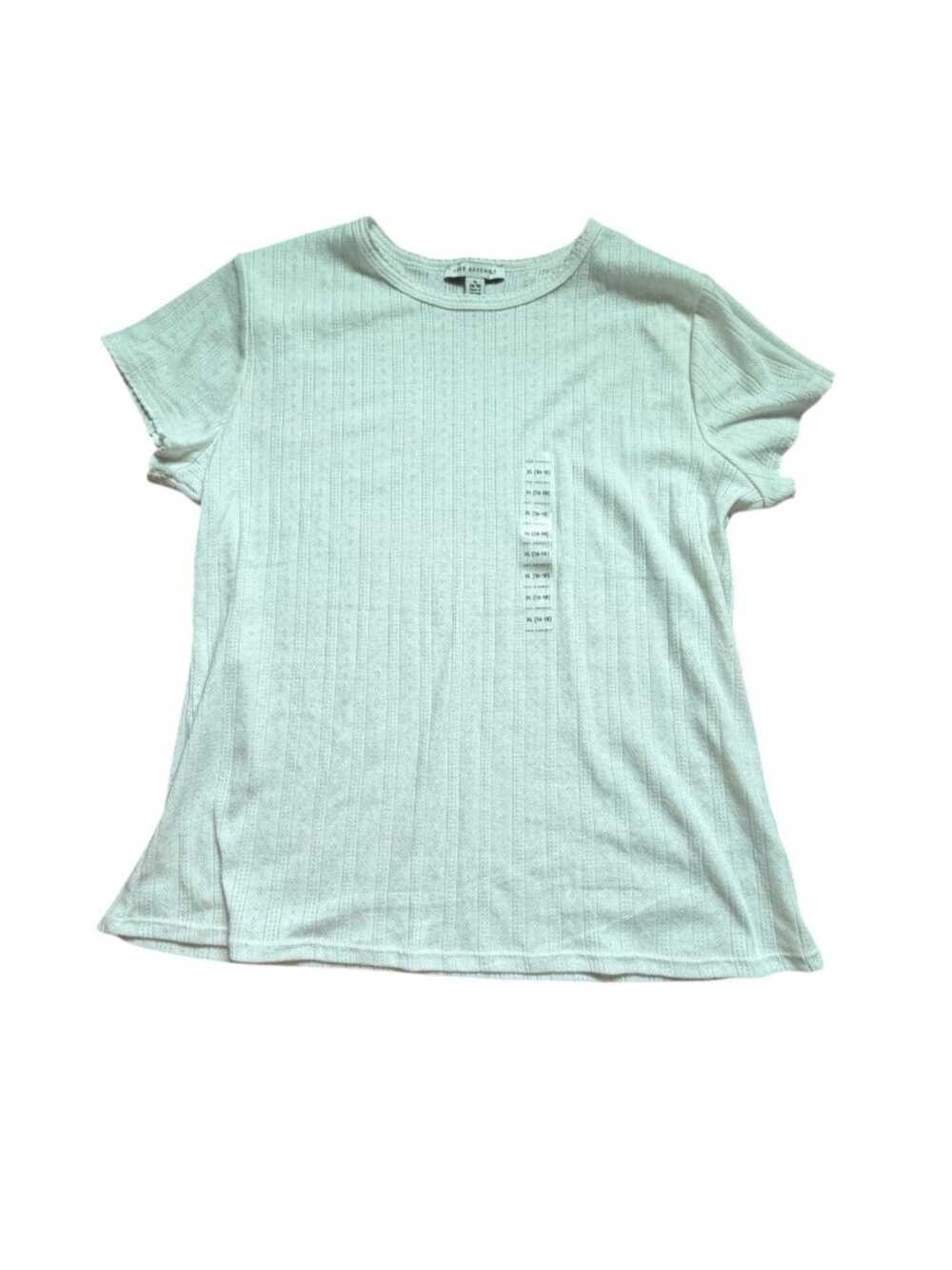 Free Assembly 'Pointelle' Mini Tee/T-Shirt-White-XL-NWT